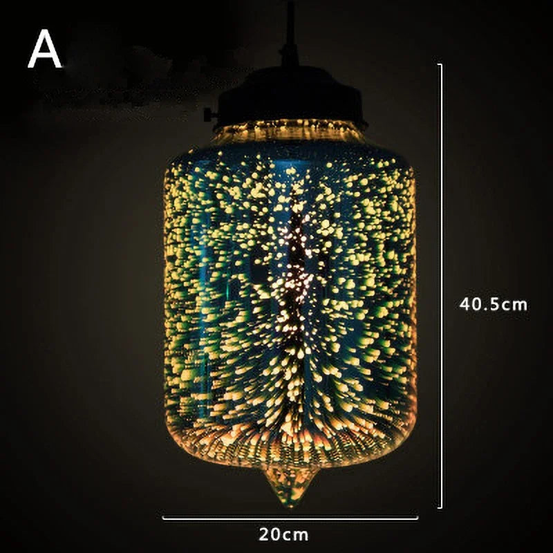 Coloured glass pendant light for modern and festive decoration - vue 16 sur 23
