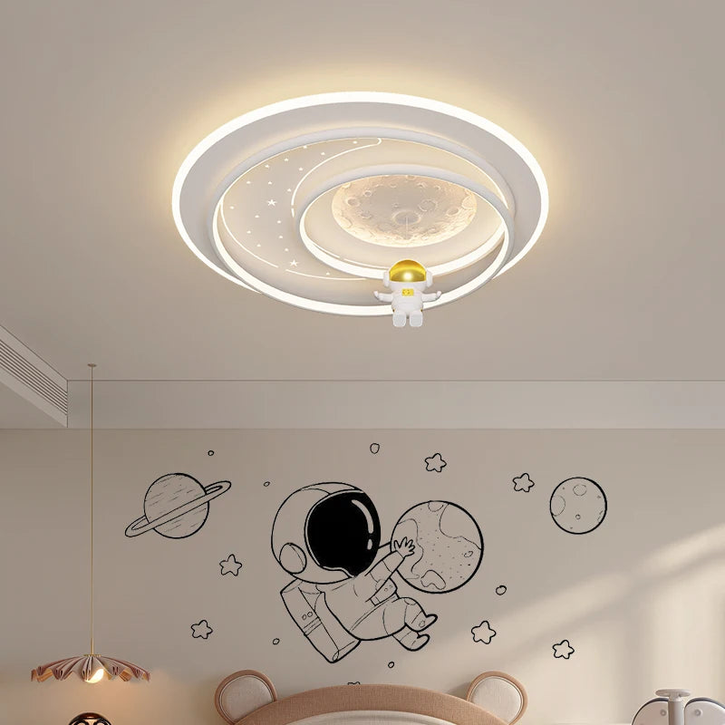 plafonnier led astronaute dessin animé pour enfants protection des yeux - vue 4 sur 12