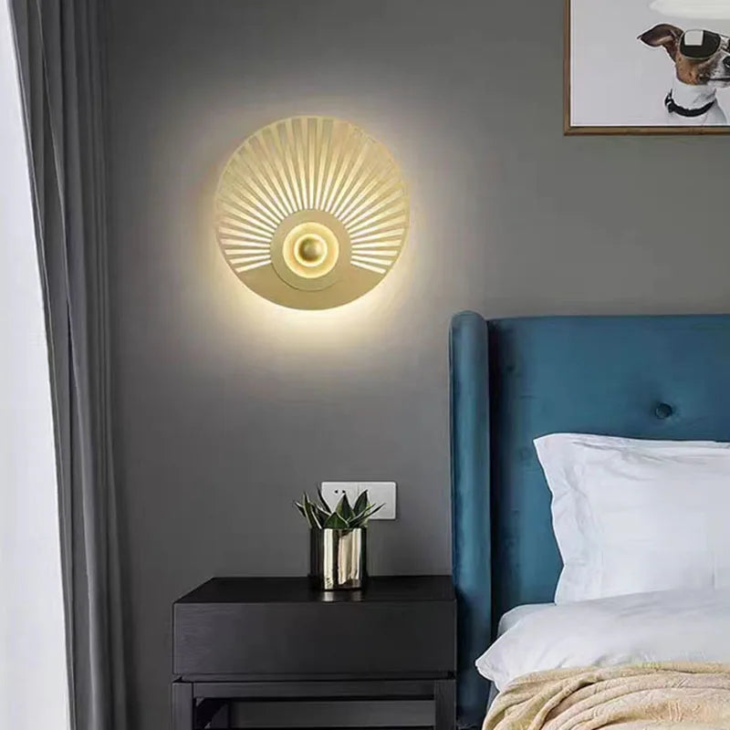 applique murale led art déco ronde en métal pour restaurant - vue 5 sur 12