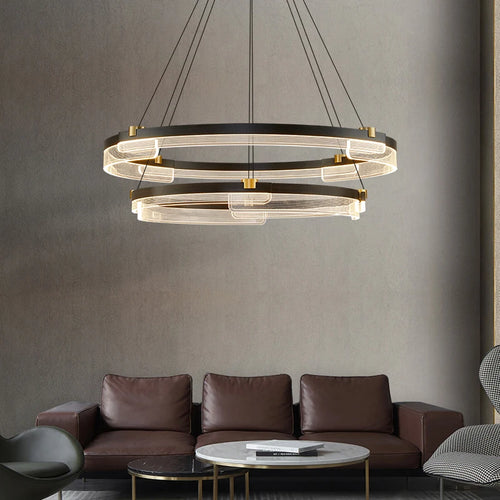 Modern minimalist LED chandelier for home decoration and lighting - vue 5 sur 13