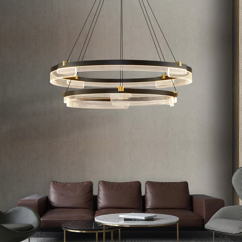 Modern minimalist LED chandelier for home decoration and lighting - vue 4 sur 13