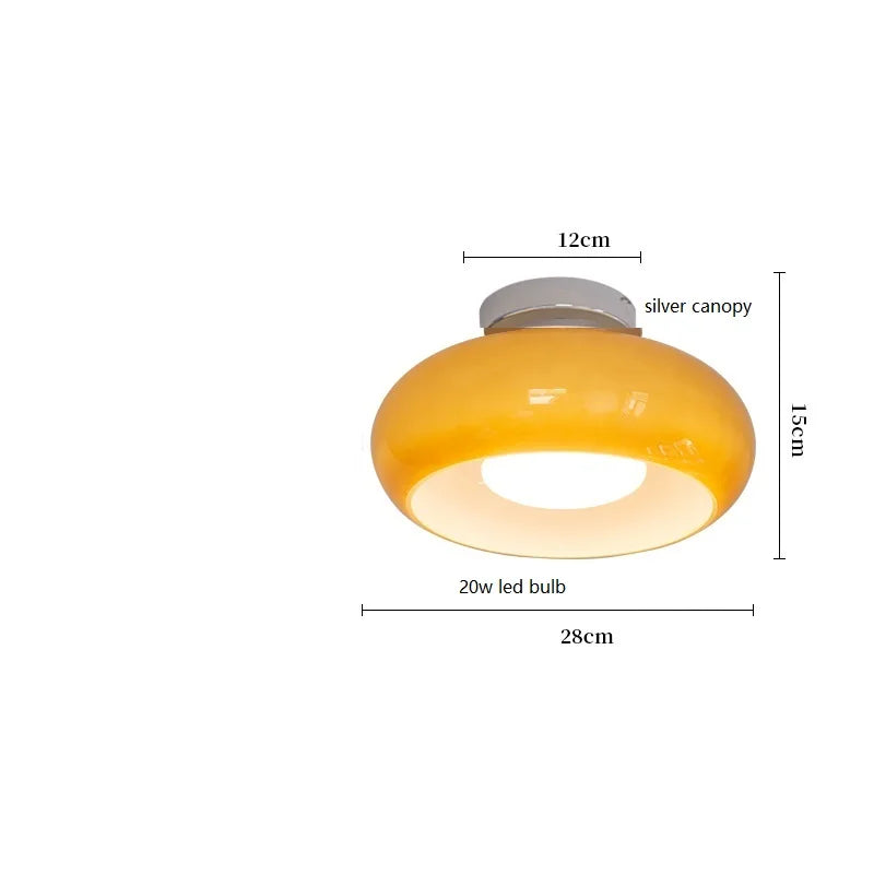 Suspension bauhaus LED en verre et métal doré - vue 18 sur 20