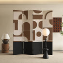 Folding and moving screen partitions into modern and minimalist living rooms, covering bedrooms