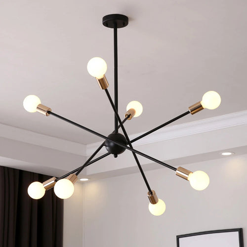 lustre moderne nordique sputnik avec éclairage led intérieur - vue 3 sur 16