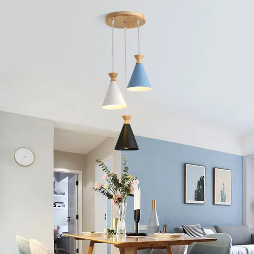 Modern minimalist horn pendant light for island lighting - vue 5 sur 12