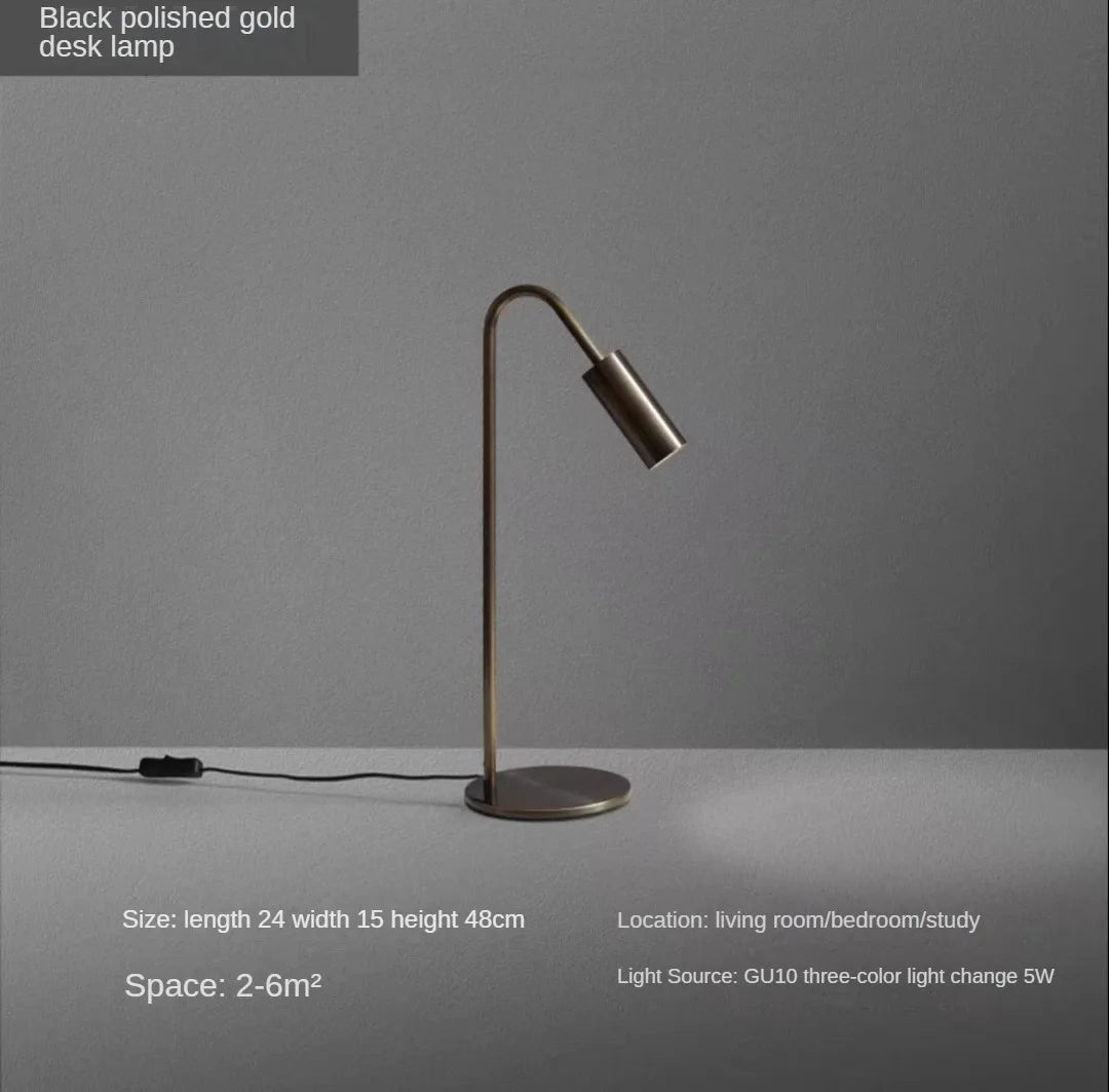 Minimalist copper desk lamp for reading and decoration - vue 12 sur 12