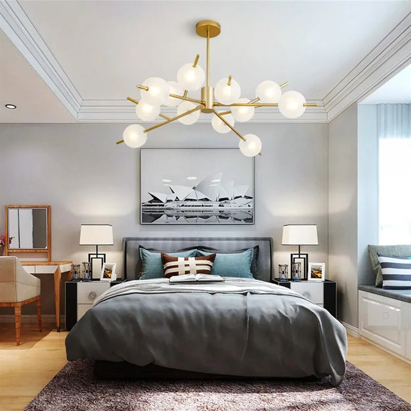 lustre à bulles en verre style minimaliste moderne - vue 5 sur 12