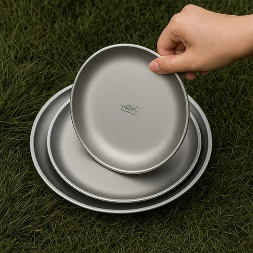 Assiette titane légère camping randonnée 14 17 20cm