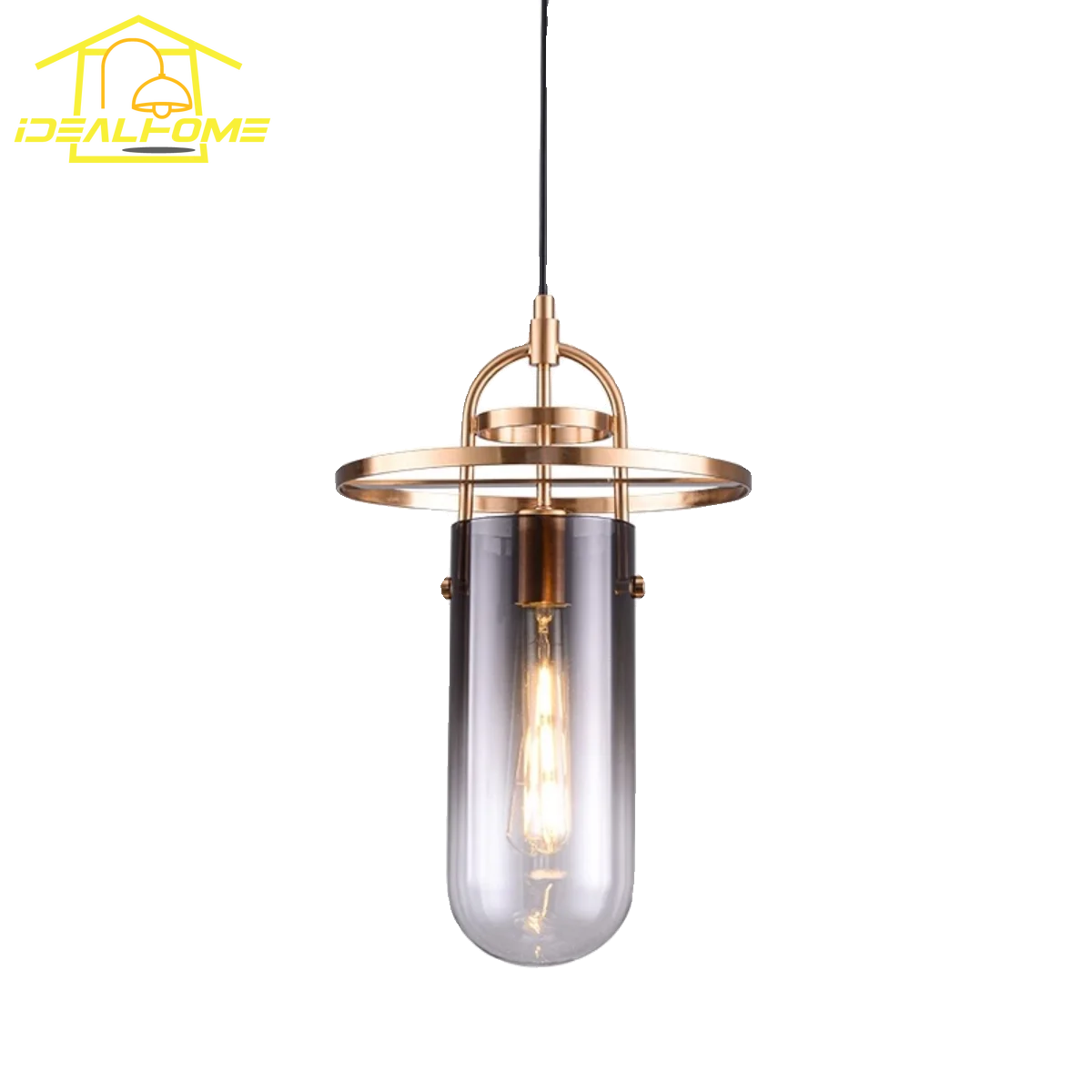 Italian design gold glass pendant light minimalist indoor lighting - vue 2 sur 6
