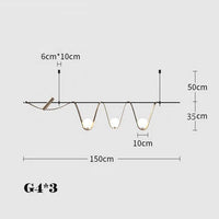 Decorative minimalistic gold LED pendant light