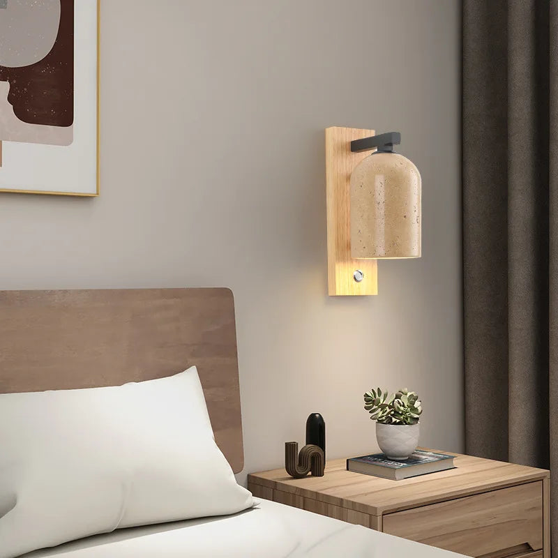 applique murale led en pierre naturelle avec interrupteur et livraison directe - vue 4 sur 10
