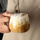 Tasses cafe verre borosilicate striees 400 ml petitjeuner
