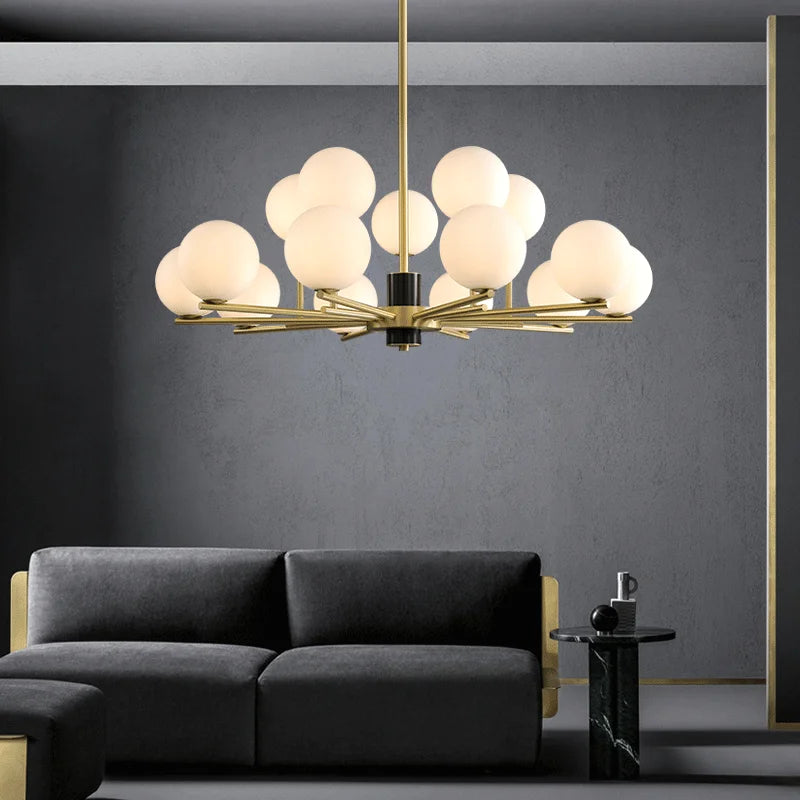 Luxury minimalist Nordic copper postmodern chandelier - vue 4 sur 9