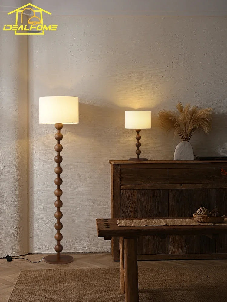 lampadaire japonais wabi-sabi en bois pour décoration intérieure - vue 5 sur 10