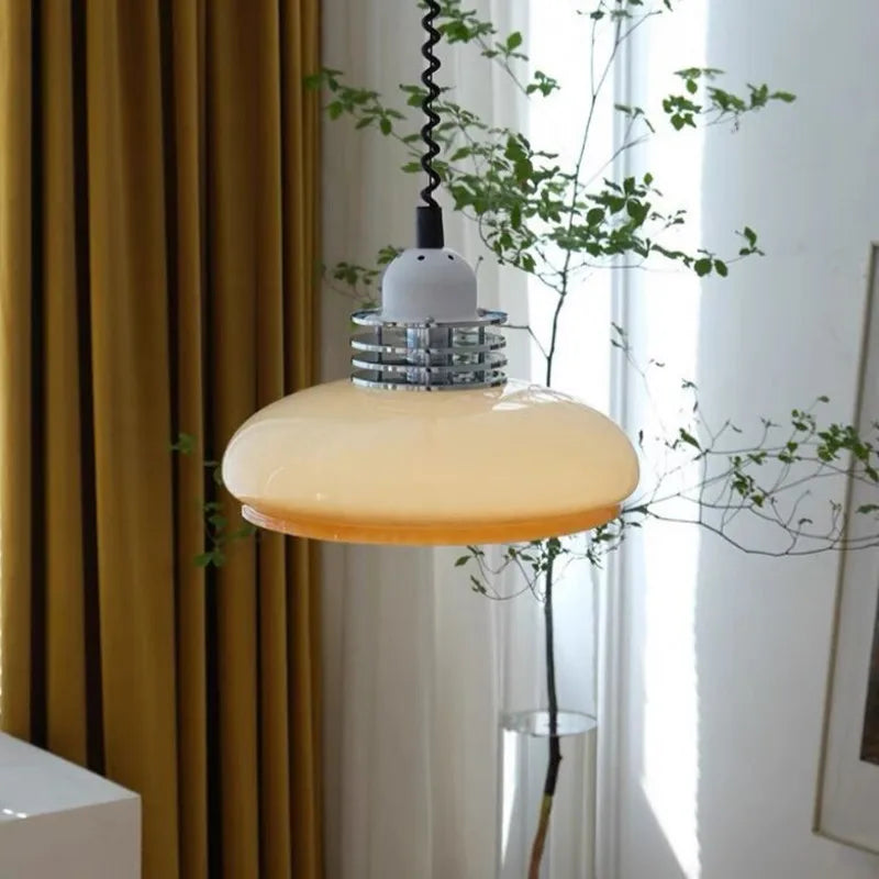 suspension rétractable nordique style bauhaus en verre pour bar restaurant - vue 7 sur 8
