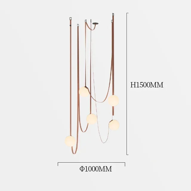Modern minimalist flooring, villa belt, living room, dining room, interior decoration, chandelier - vue 10 sur 10