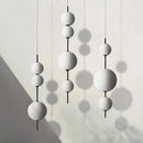 2024 LED White Glass Beads Pendant Chandelier Cafe Bar Bedroom Kitchen Round Ball Hanging Lighting Fixture Home Decor
