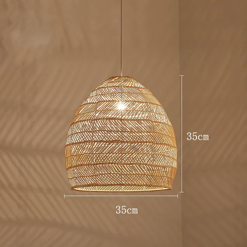 Handmade vintage rattan pendant light for interior decoration