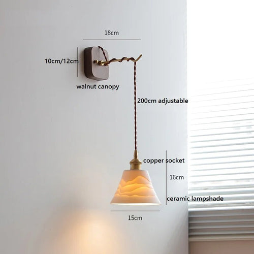 applique murale led noyer cuivre moderne baguette plug-in - vue 23 sur 23