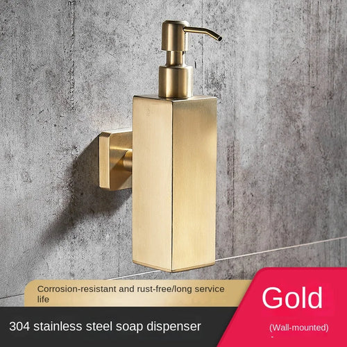 distributeur de savon mural en acier inoxydable 200 ml accessoires salle de bain - vue 9 sur 21