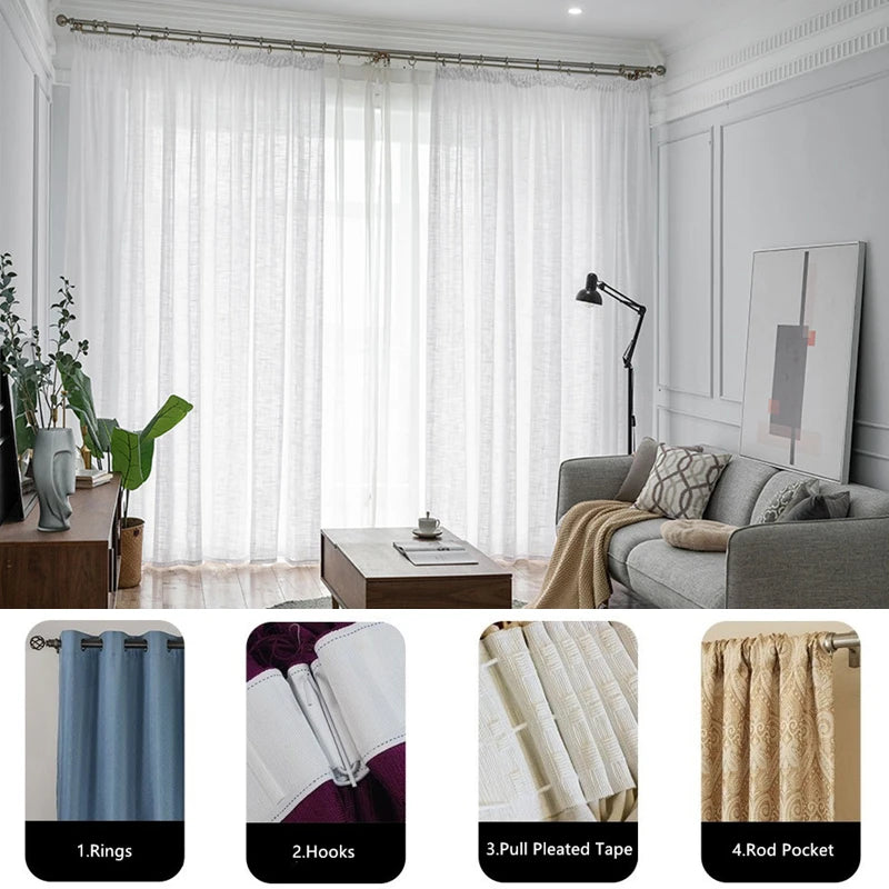 Voilage tulle uni sur mesure hauteur 310 cm - vue 6 sur 10