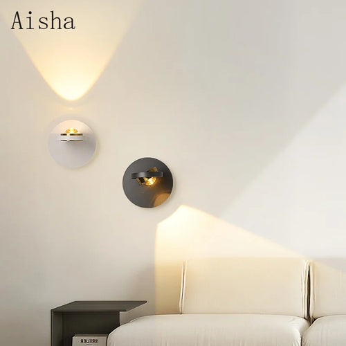 Minimalist LED rotating wall light for interior decoration - vue 3 sur 10