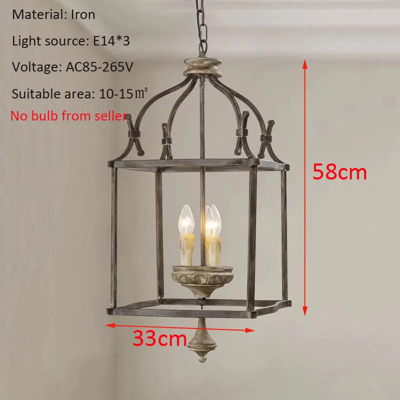Créatif américain fer E14 lustre lumière porche Restaurant cuisine café chambre personnalité lumière Design lampes - vue 4 sur 7