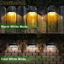 Solar Deck Lights, 2Pack Solar Fence Lights Outdoor Waterproof Warm White/Cool White Solar Step Lights For Garden, Stairs, Fence