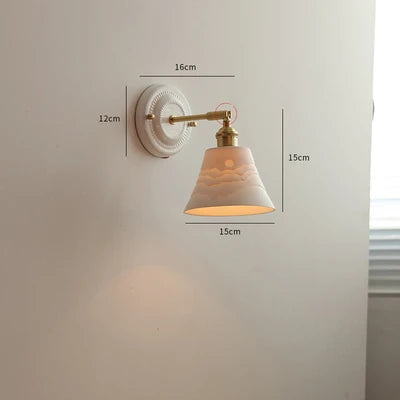 Applique LED nordique japonaise cuivre blanc - vue 10 sur 23
