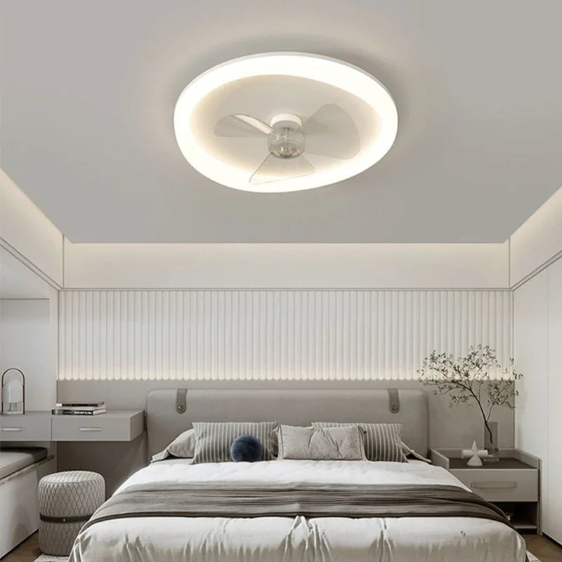 plafonnier led moderne avec ventilateur télécommandé et luminosité réglable - vue 5 sur 11