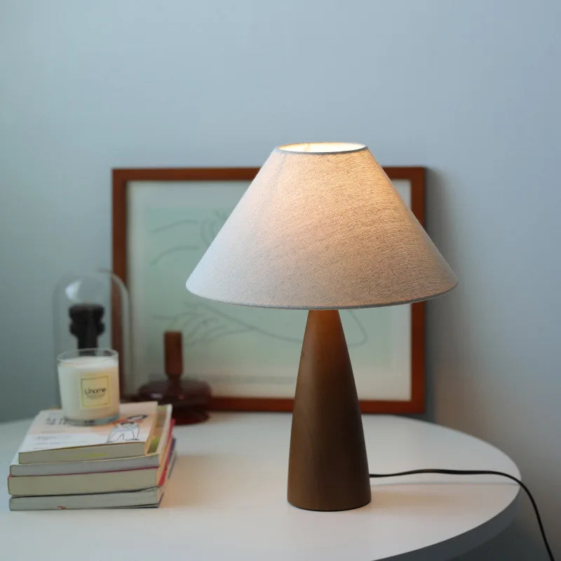 ZK50 rétro en bois massif chambre chevet salon lampe de Table chambre étude atmosphère veilleuse Imitation peau de mouton abat-jour