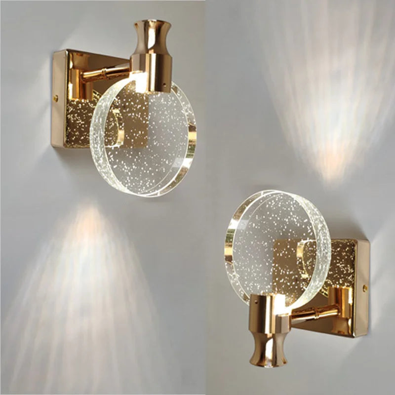 applique murale led de luxe en cristal décorative et veilleuse - vue 7 sur 8