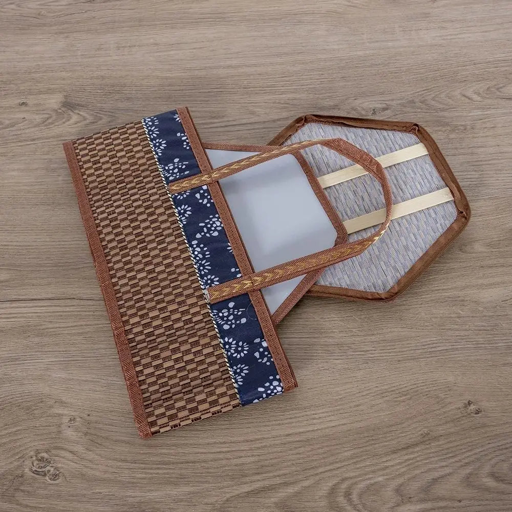 panier de pique-nique en bambou tissé écologique et pliable - vue 3 sur 8