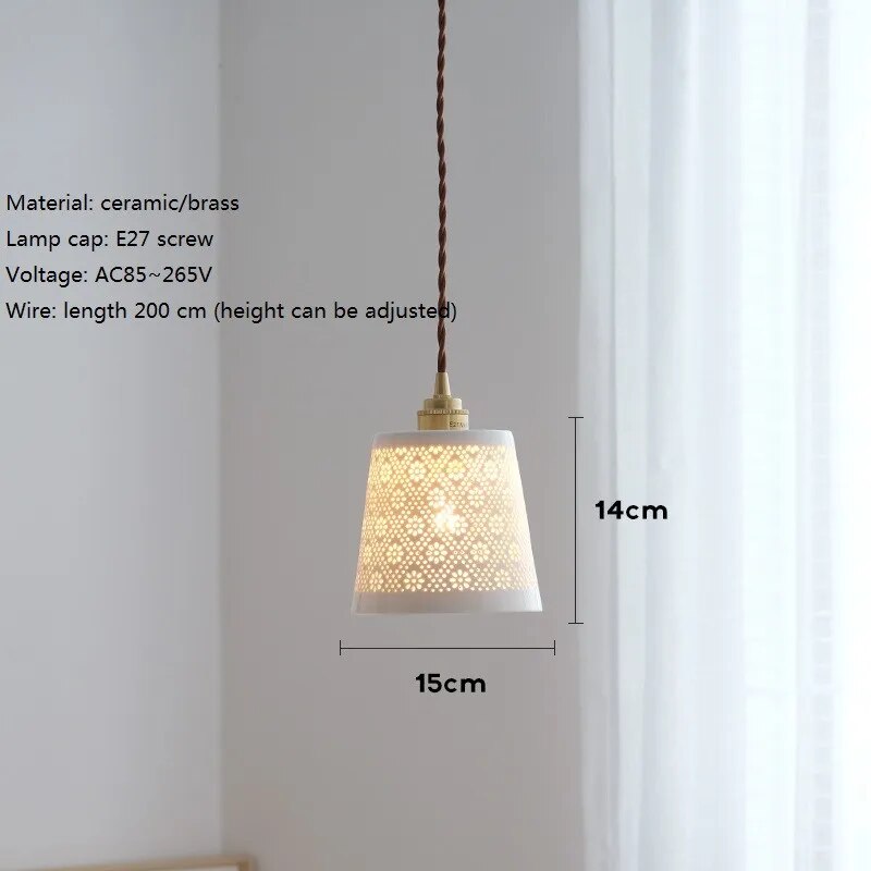Suspension au design nordique moderne en cuivre et céramique