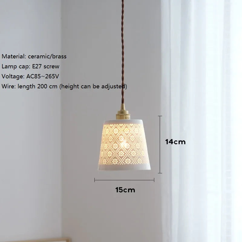 suspension moderne en céramique et cuivre pour décoration intérieure - vue 2 sur 6