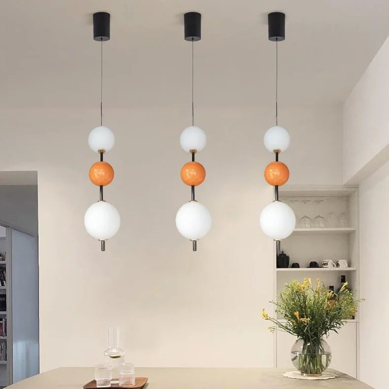 lustre nordique boule de verre raisin simple led éclairage maison - vue 5 sur 12