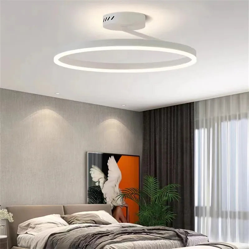 Nordic ring LED ceiling light minimalist modern indoor lighting - vue 4 sur 8