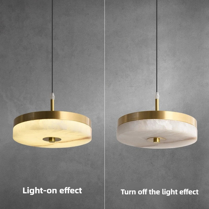 suspension en marbre blanc design en cuivre pour intérieur élégant - vue 5 sur 7
