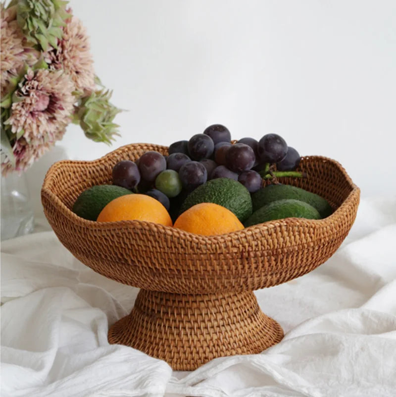 paniers en rotin pour fruits et rangement décoratif - vue 3 sur 8