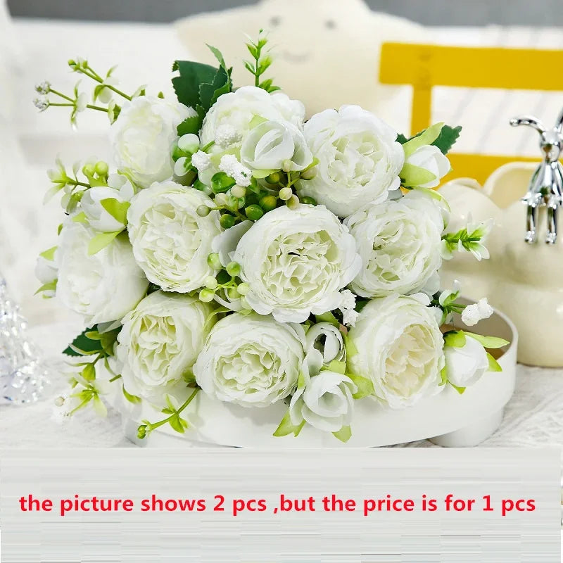 pivoines artificielles en soie pour décoration élégante et raffinée - vue 14 sur 15