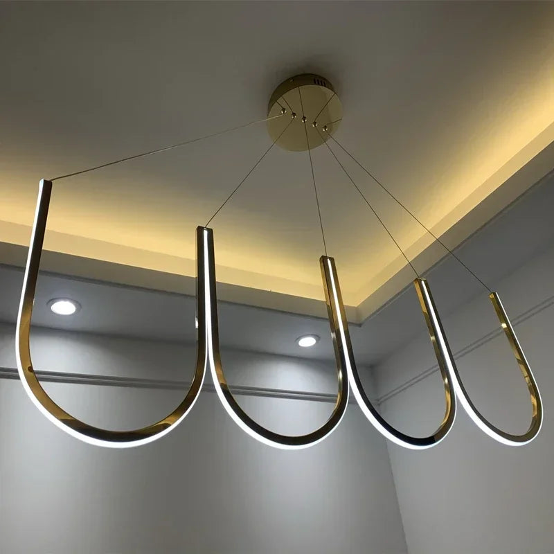 suspension LED design moderne idéale pour intérieur hôtel villa - vue 4 sur 9