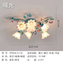 plafonnier rétro en céramique fleurs et plantes lumineuses