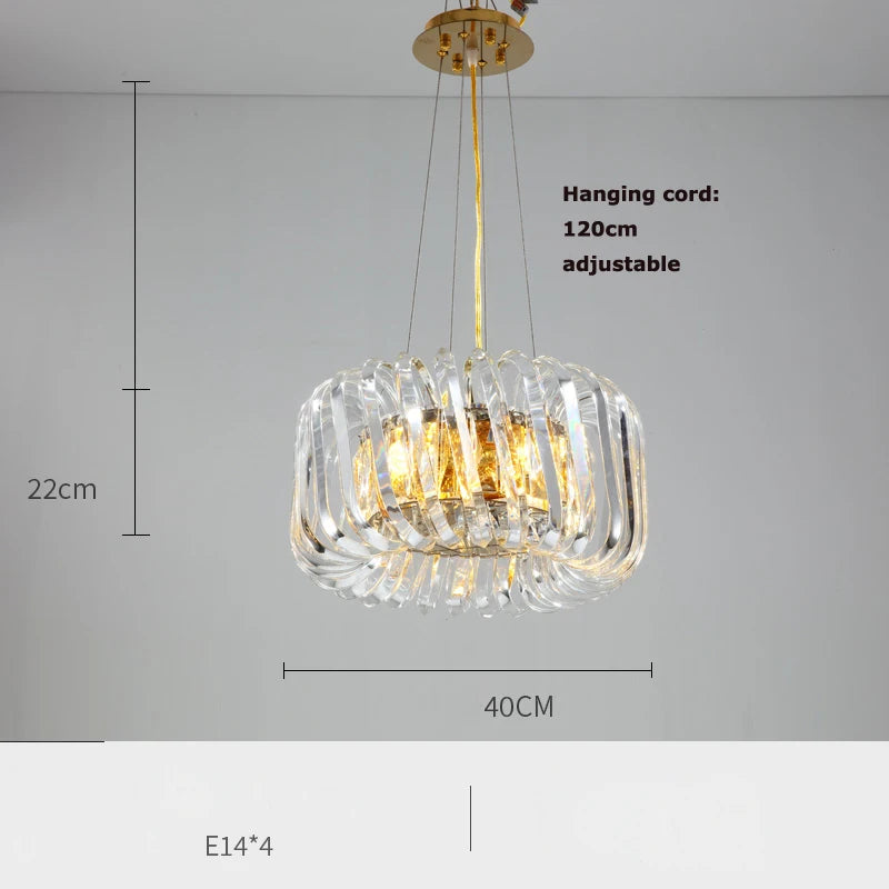 plafonnier led rond artistique à intensité variable en cristal - vue 16 sur 16
