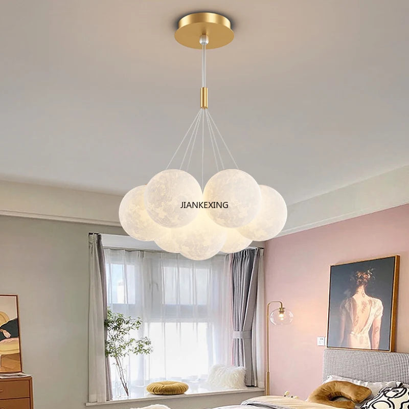 lustre moderne led boule à bulles suspension luminaire décor - vue 5 sur 24