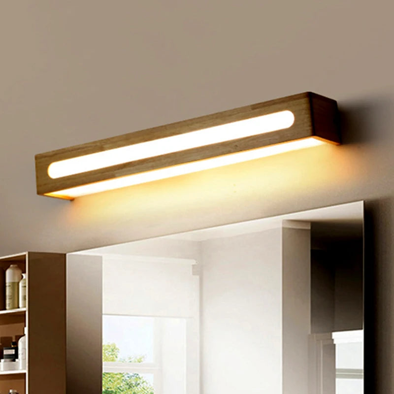 Applique murale LED en bois massif à longue bande de style nordique - vue 4 sur 9