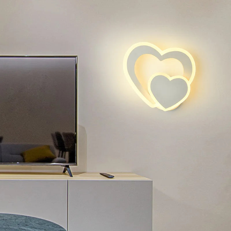 applique murale led design coeur nordique moderne - vue 5 sur 8