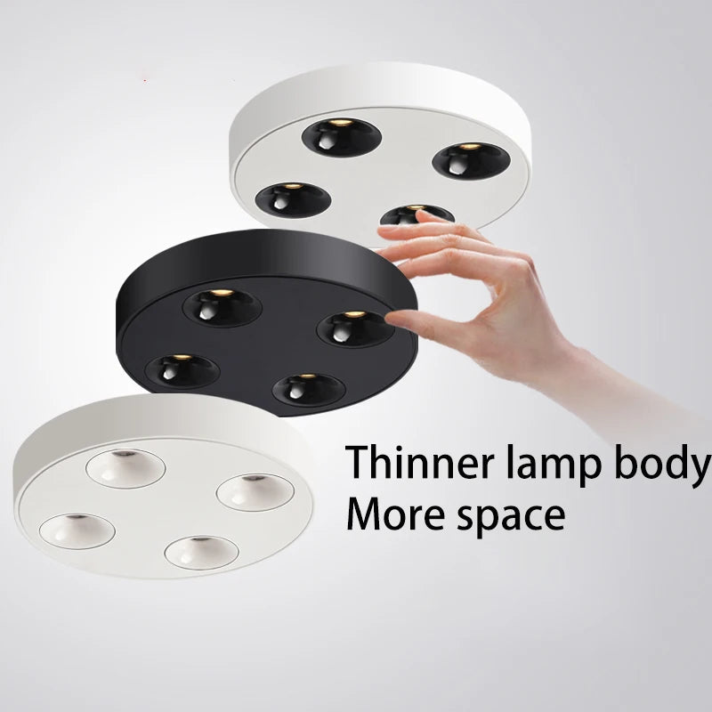 BRGT projecteurs Led plafonnier monté en Surface rond Ultra mince Spot mince 24W blanc noir Foco extérieur 110V 220V nordique