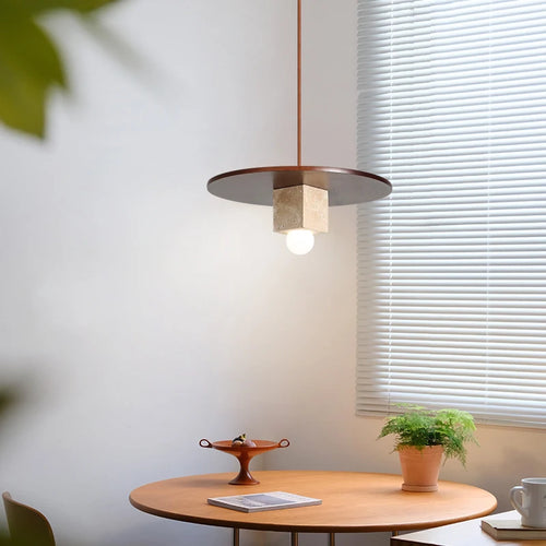 lustre en bois massif pour décoration de bar et restaurant - vue 4 sur 7