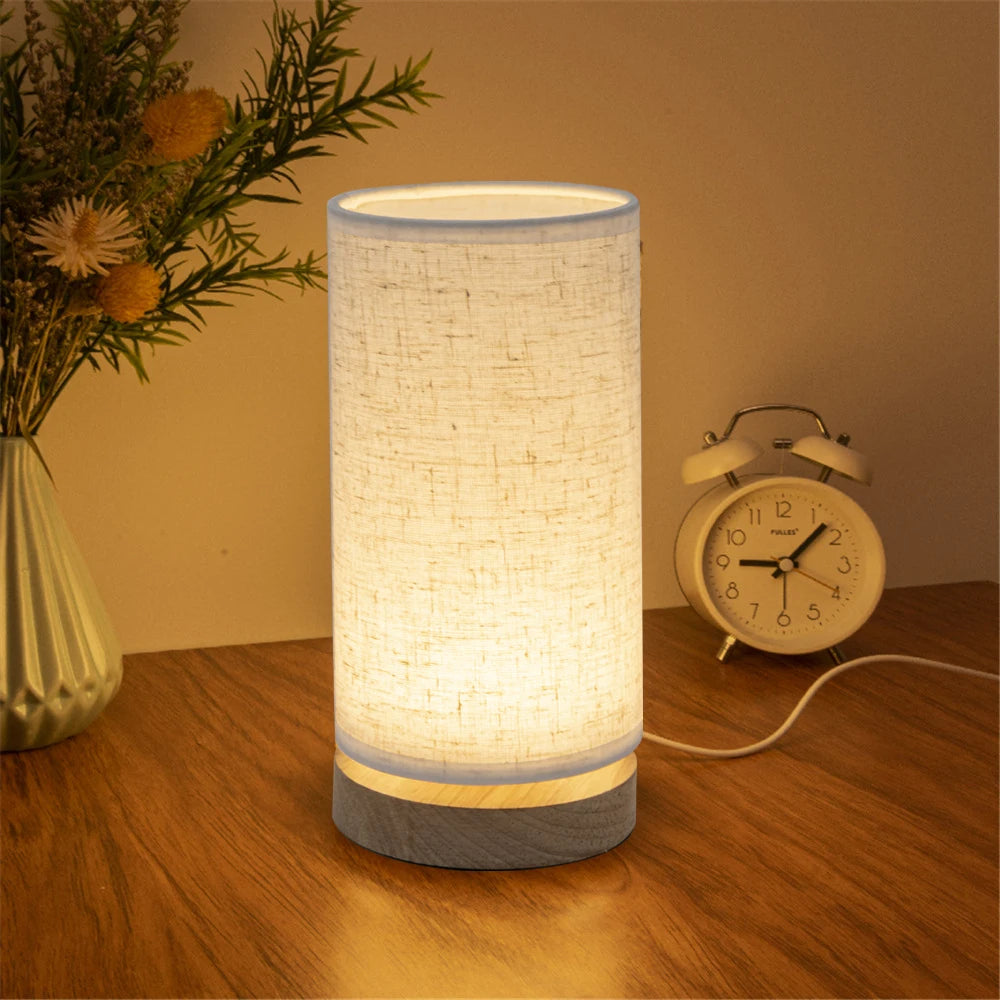 lampe de table en bois massif au style chaleureux et simple - vue 4 sur 5
