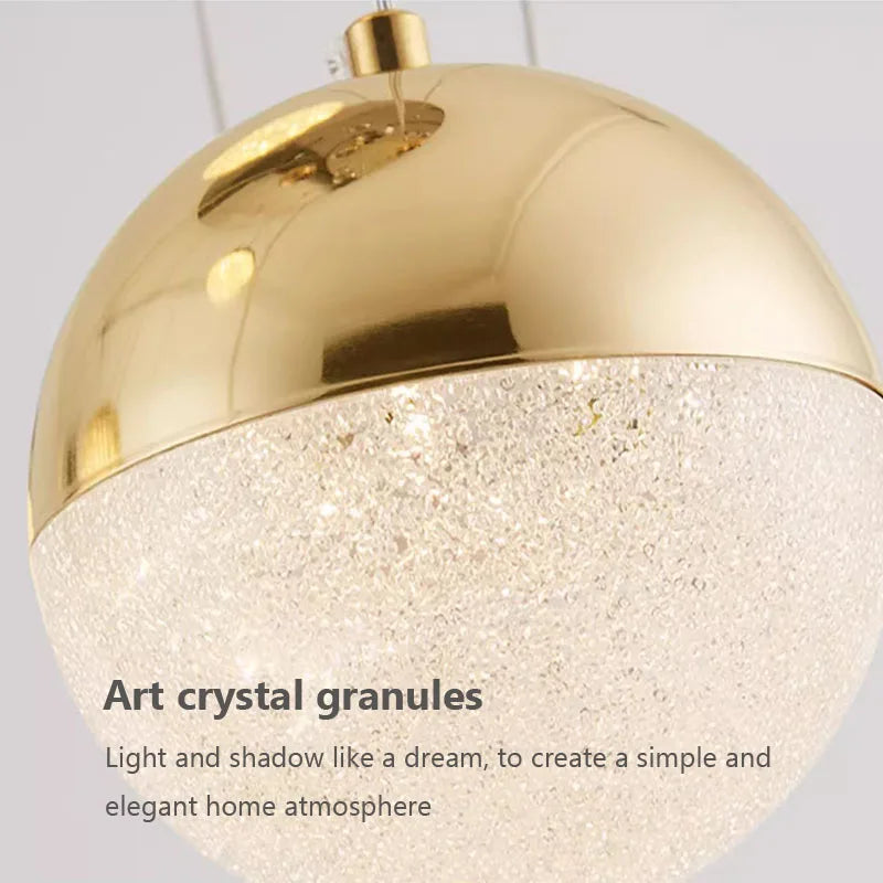 Suspension nordique led demi-boule acrylique simple - vue 7 sur 21